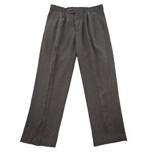 Stacy Adams Twill Pleated Dress Pants Men's 40x32 Brown Quiet Luxury EUC Luxe